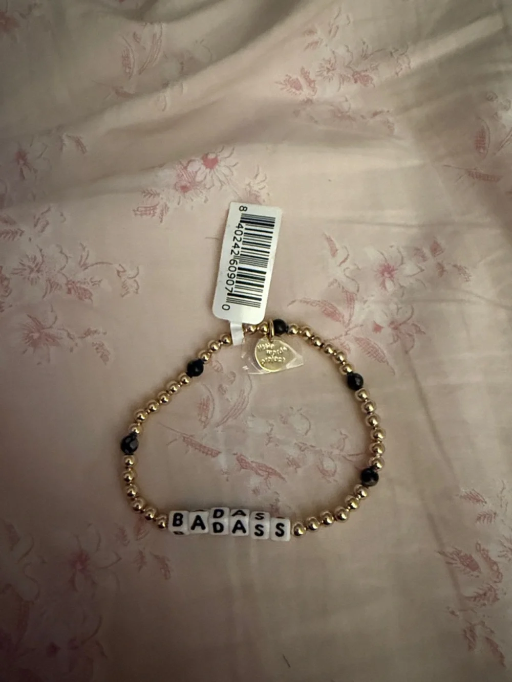 Gold Beaded ‘Badass’ Bracelet - Picture 1 of 3